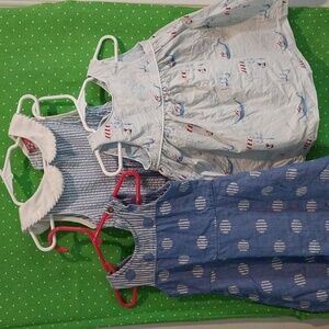 Trio of Blue and white summer dresses - 18mo-2T